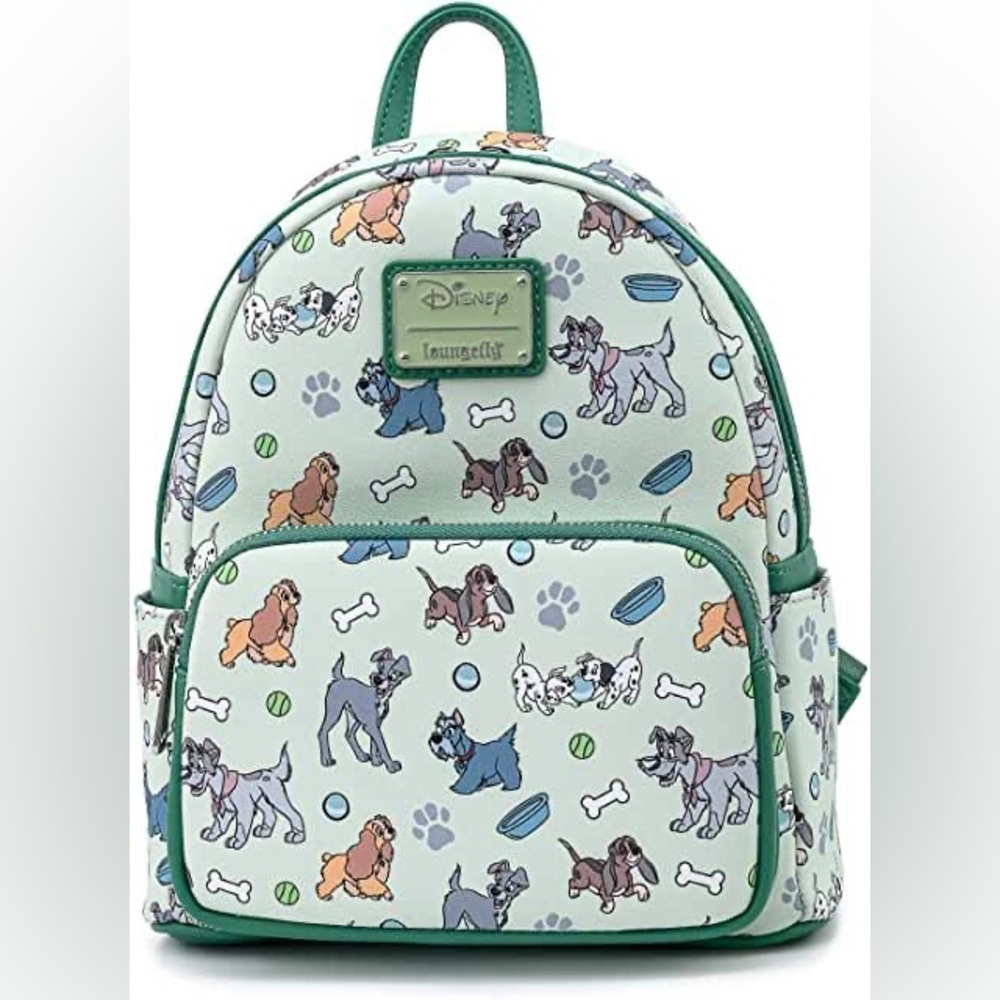 Loungefly Disney Dogs Mini Backpack - Green and Multicolor
